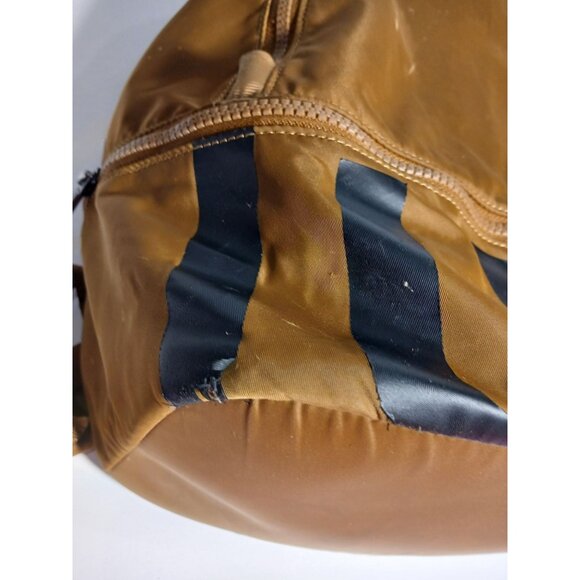 Lululemon All City Pack Backpack Brown Black Striped Nylon Bag Logo Adjustable S - Picture 4 of 8